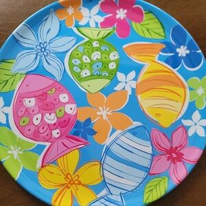 Colorful Fish and Floral Plate